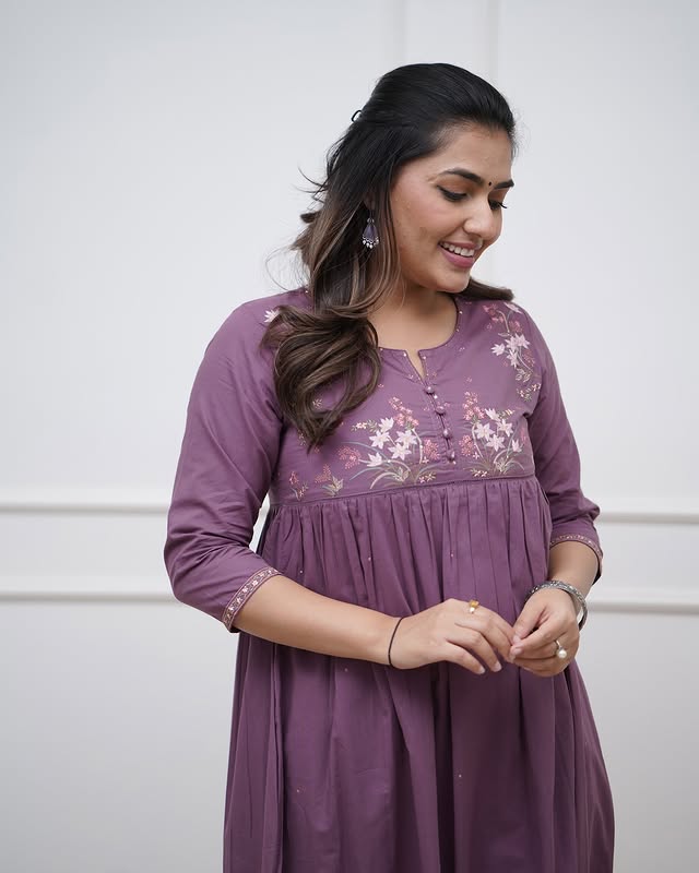 kurta pant set-(Purple)