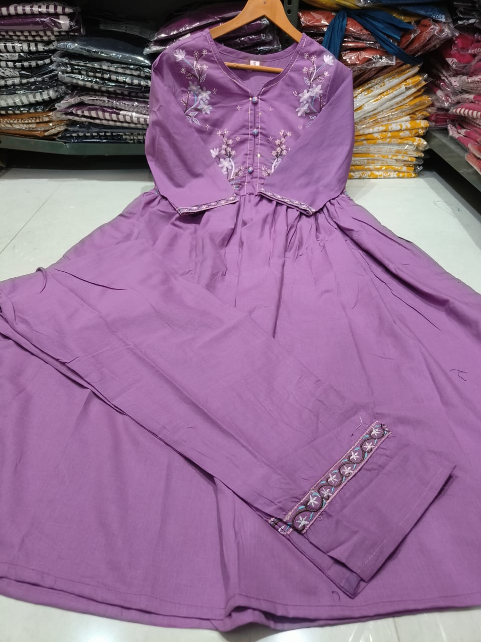 kurta pant set-(Purple)