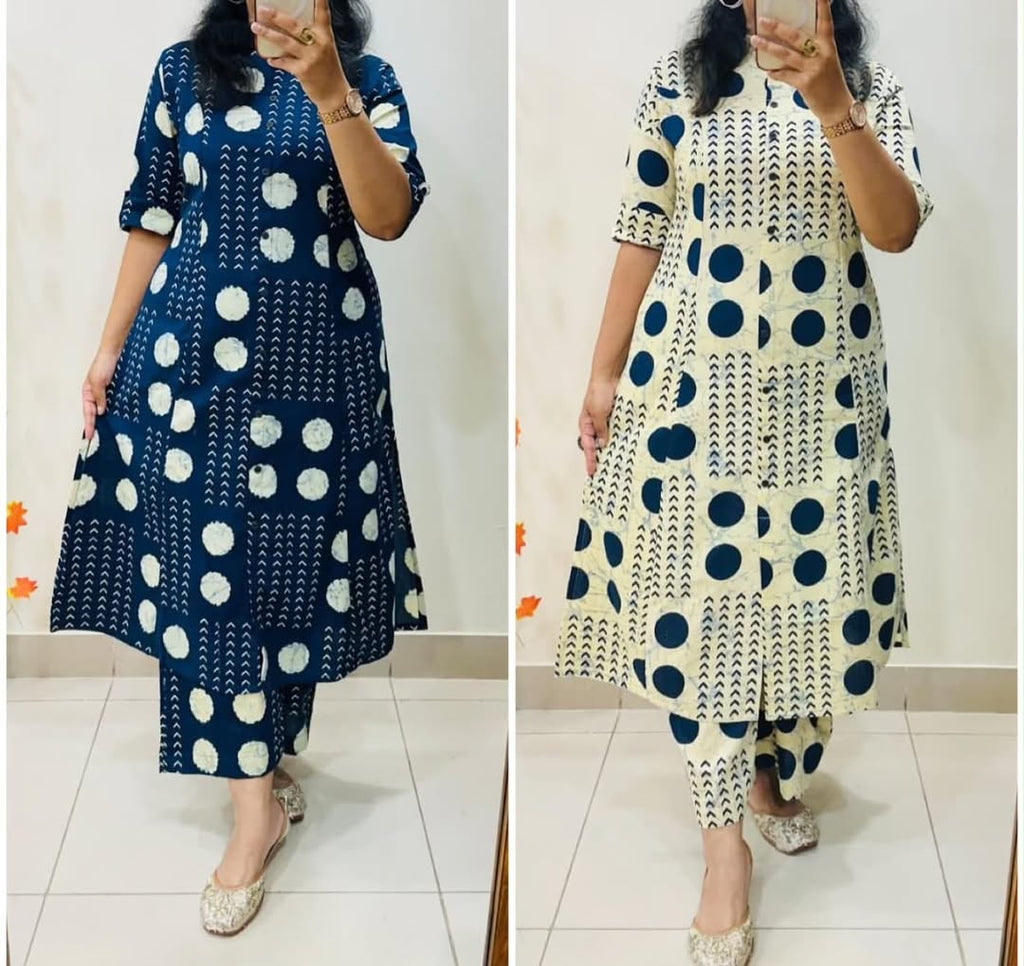kurti Palazza set-(Blue)