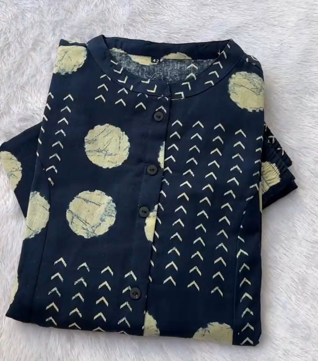 kurti Palazza set-(Blue)