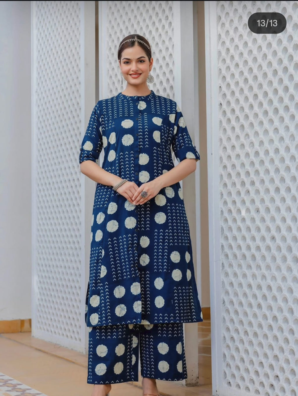 kurti Palazza set-(Blue)