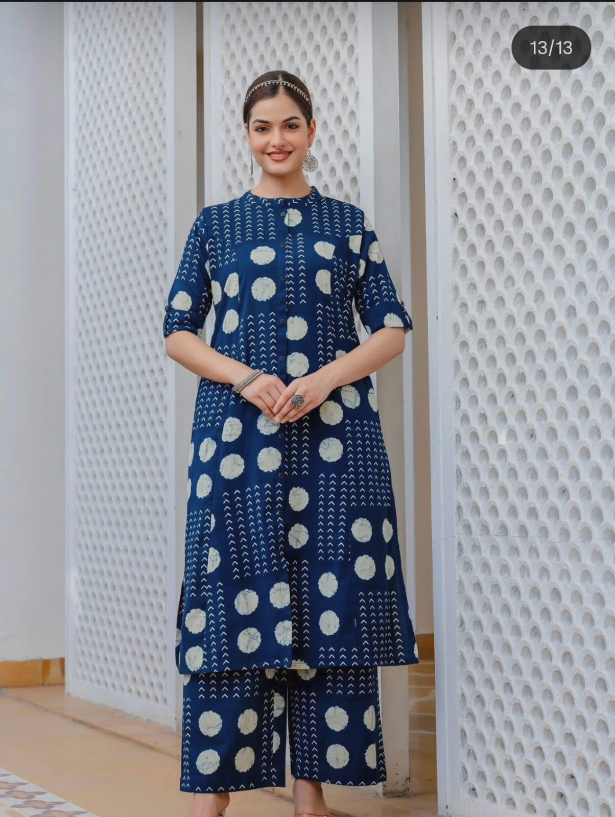 kurti Palazza set-(Blue)