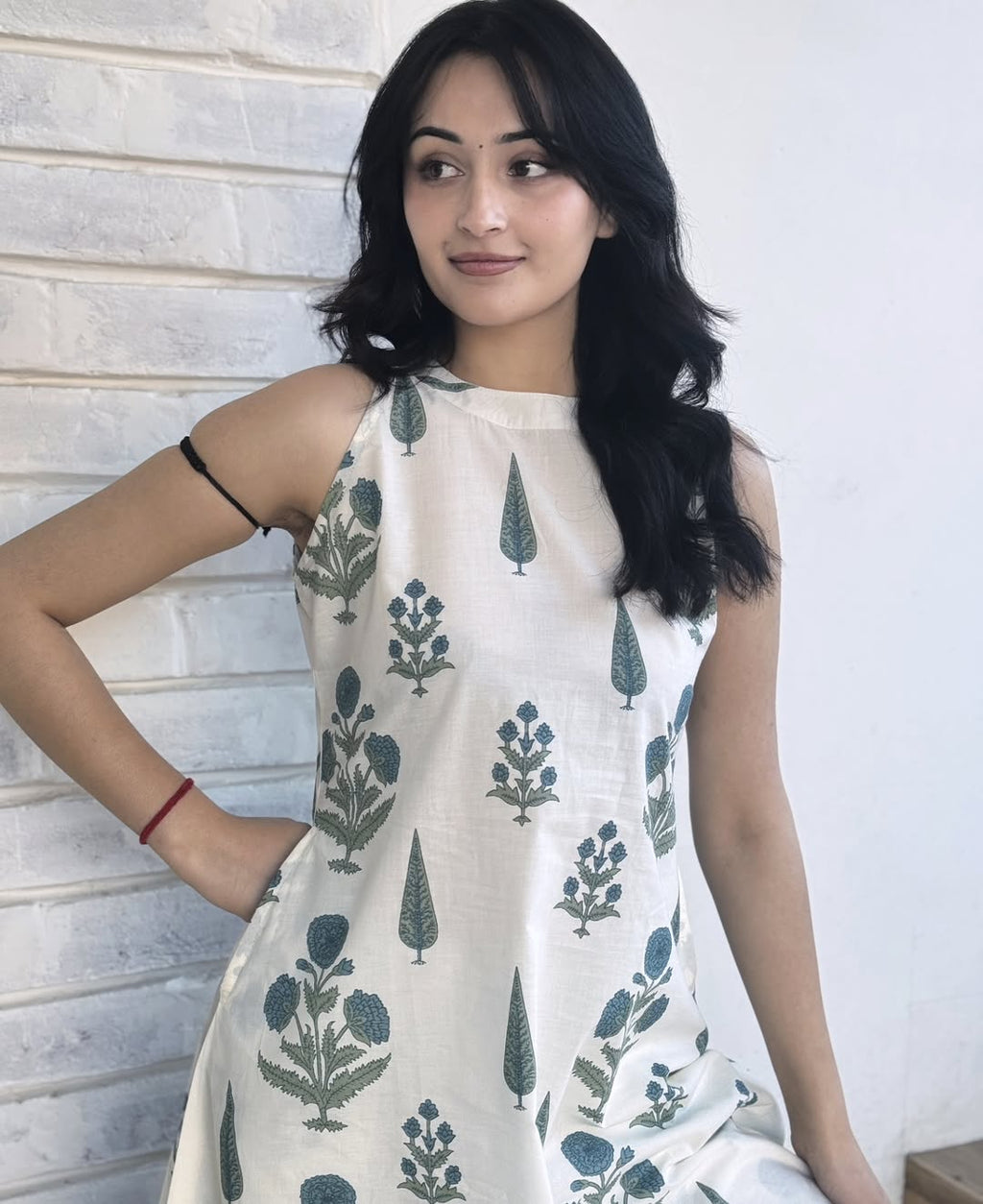 kurti Palazza set-(White-1)