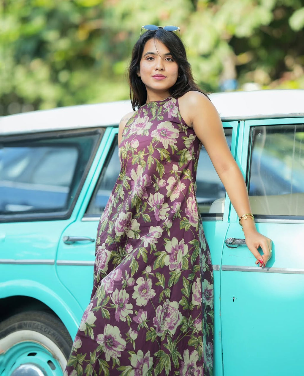 kurti Palazza set-(purple)