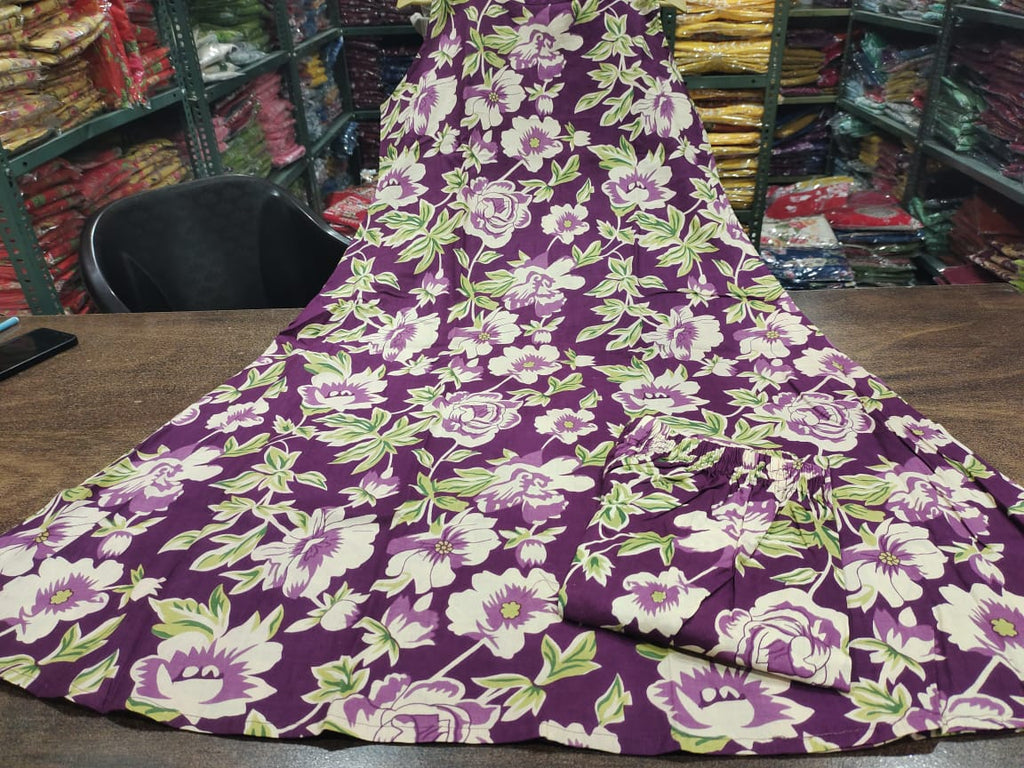 kurti Palazza set-(purple)