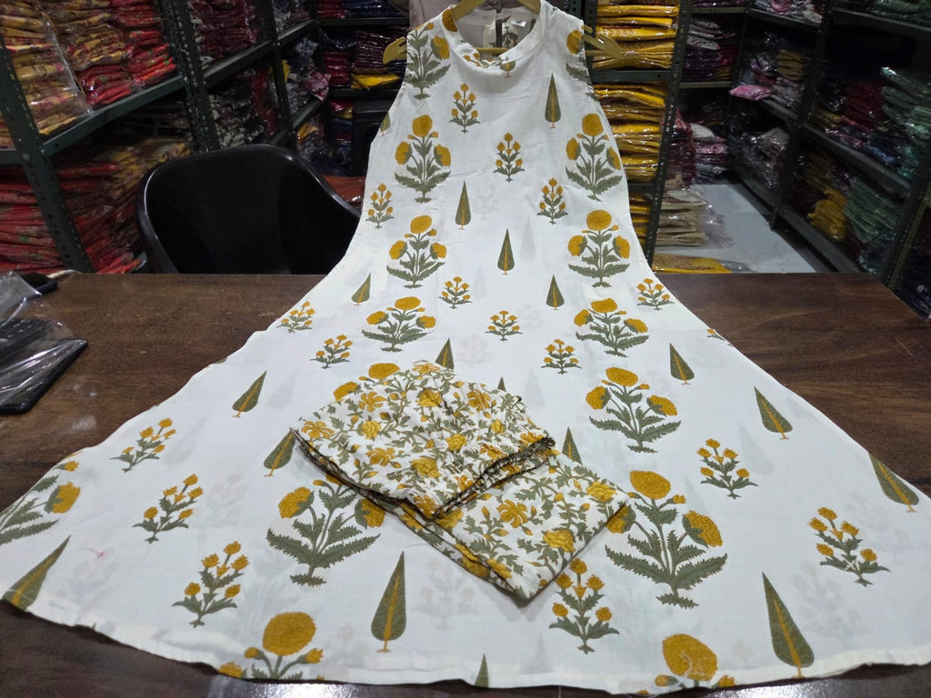 kurti Palazza set White-2