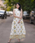 kurti Palazza set White-2