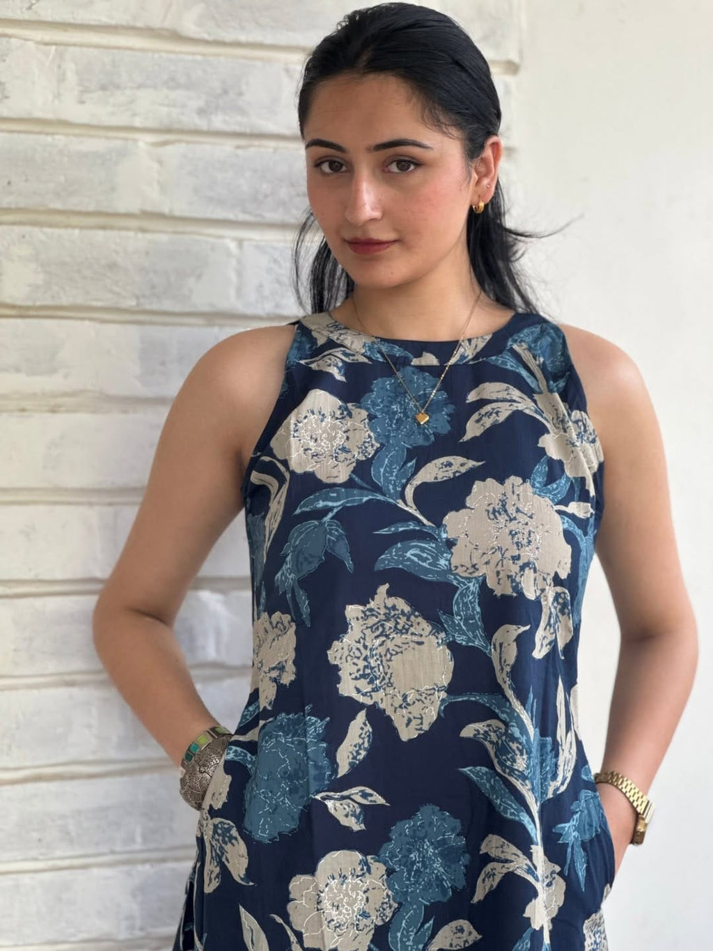 kurti Palazza set-(blue)