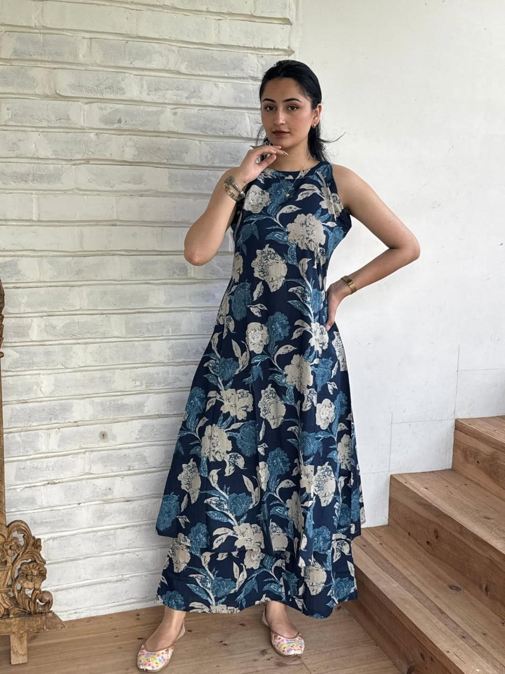 kurti Palazza set-(blue)
