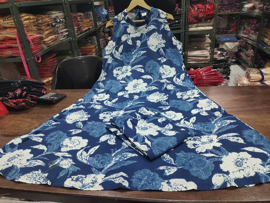 kurti Palazza set-(blue)