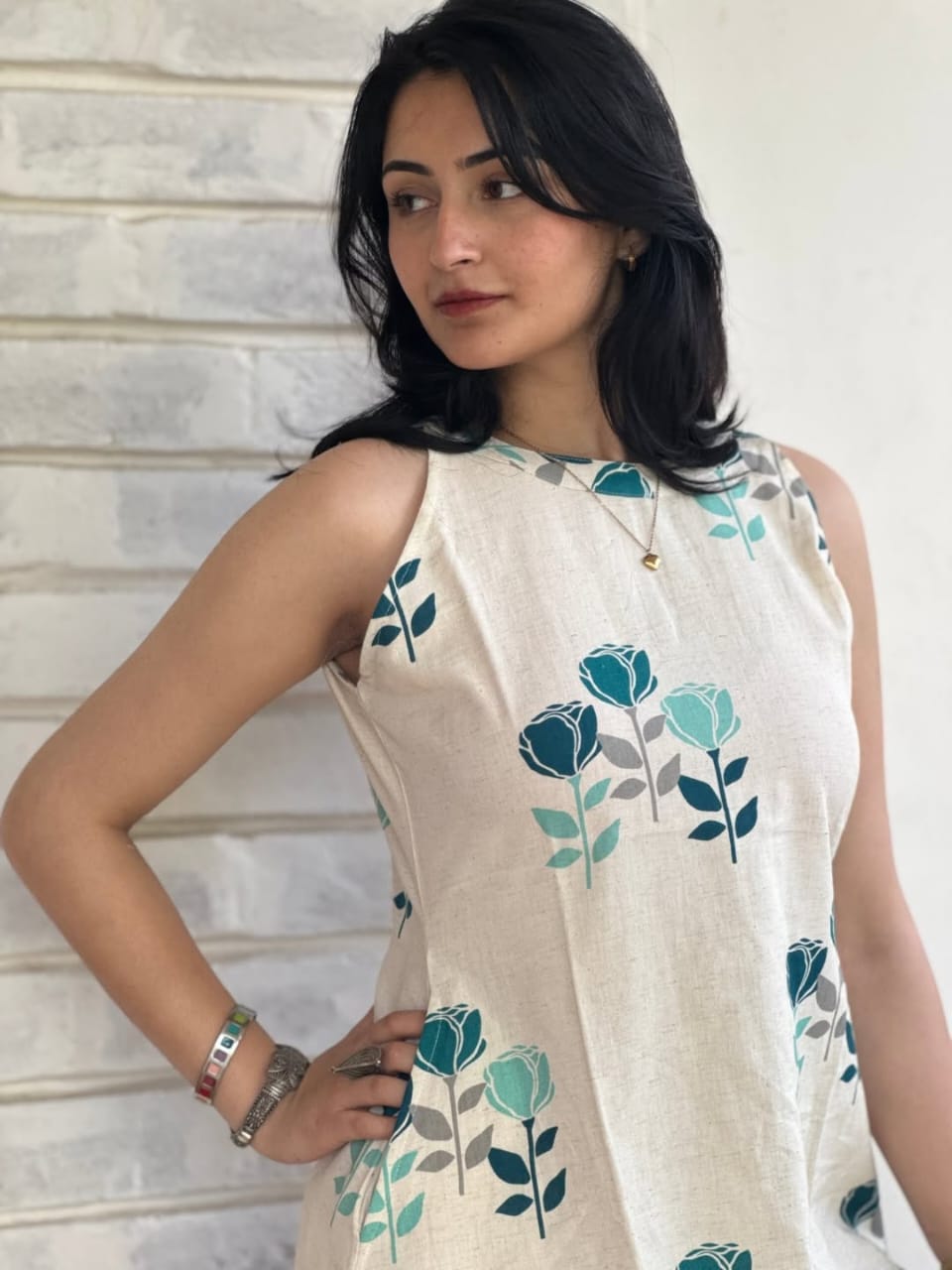 kurti Palazza set-(White4)
