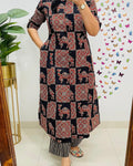 kurti Palazza set-(Black)