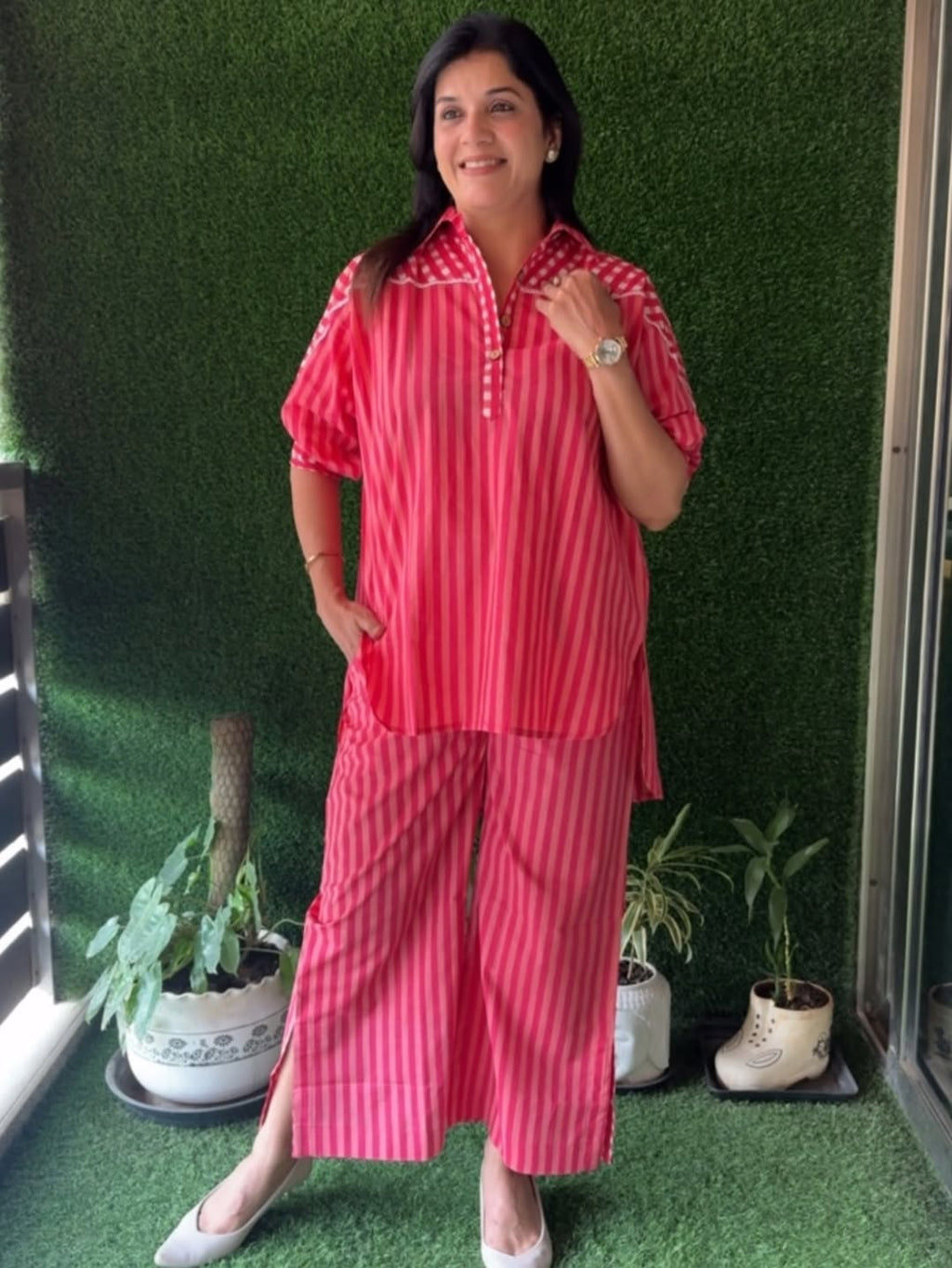 Co-ord Sets-(cherry color)