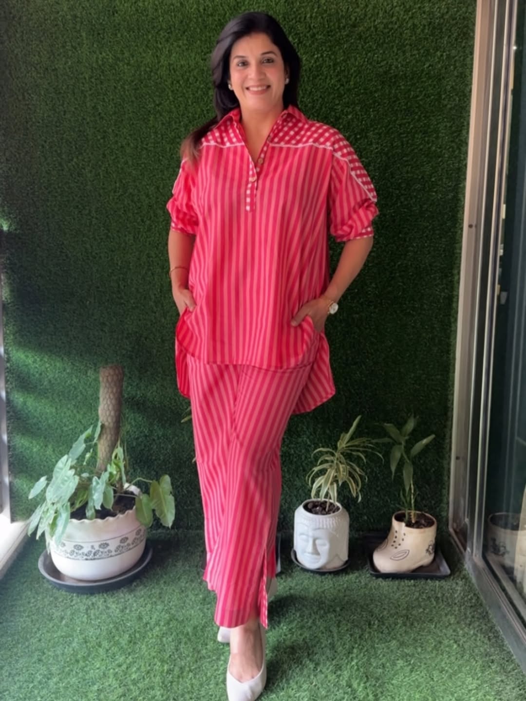 Co-ord Sets-(cherry color)
