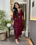 kurti pants sets-(Maaron)