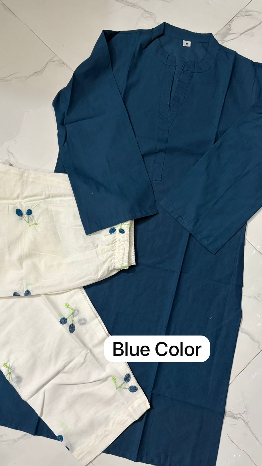 kurti plazzo-(Blue)