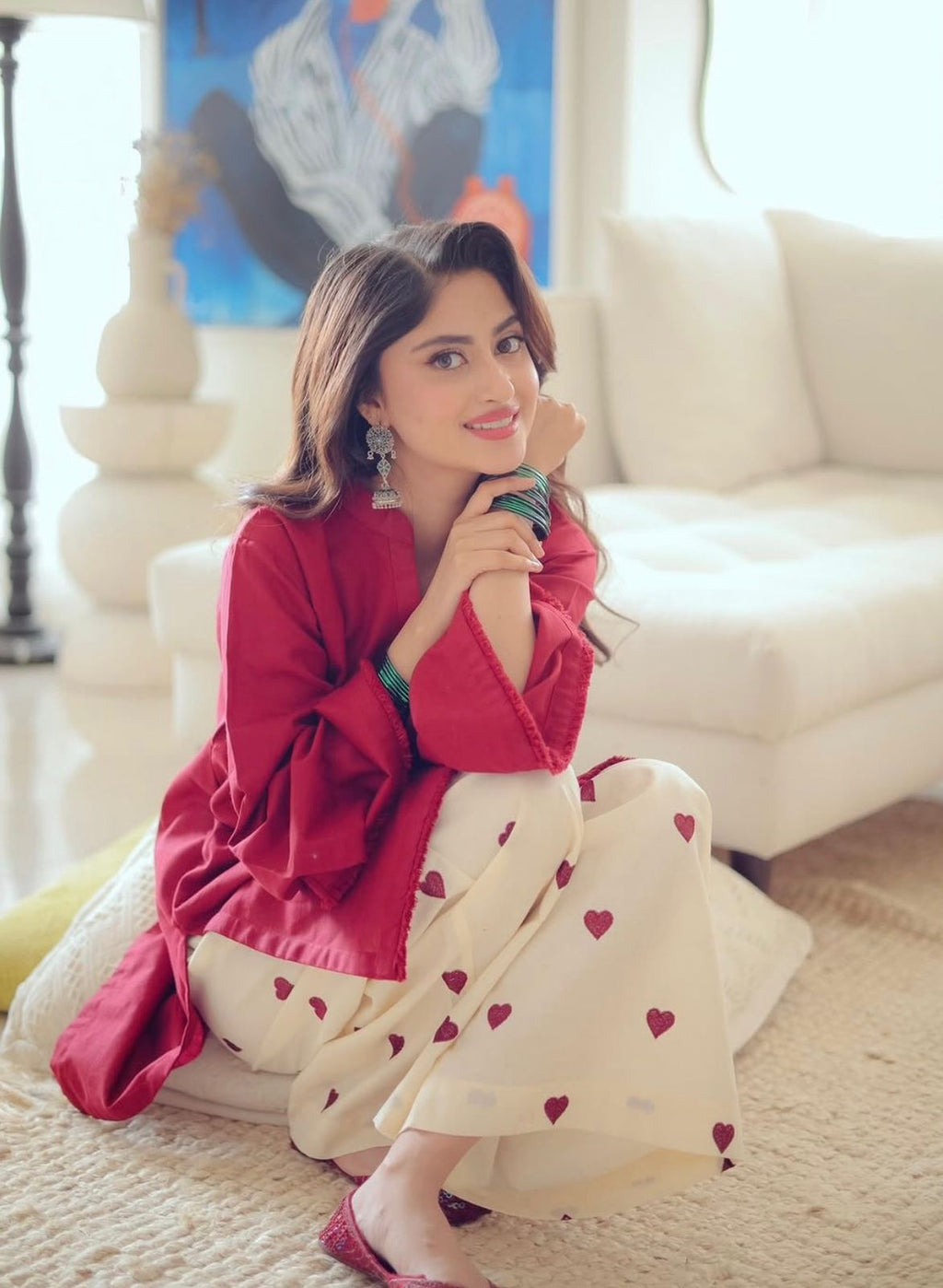 kurti Plazzo-(Maroon)