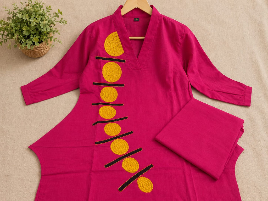 Muslim kurti Pant set-(Pink)