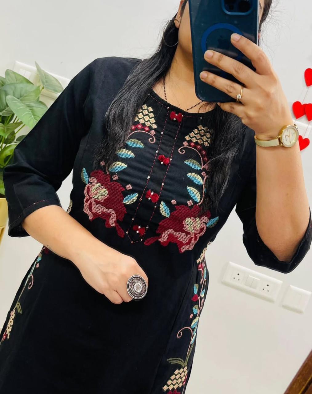 Latest kurti pants-(black)
