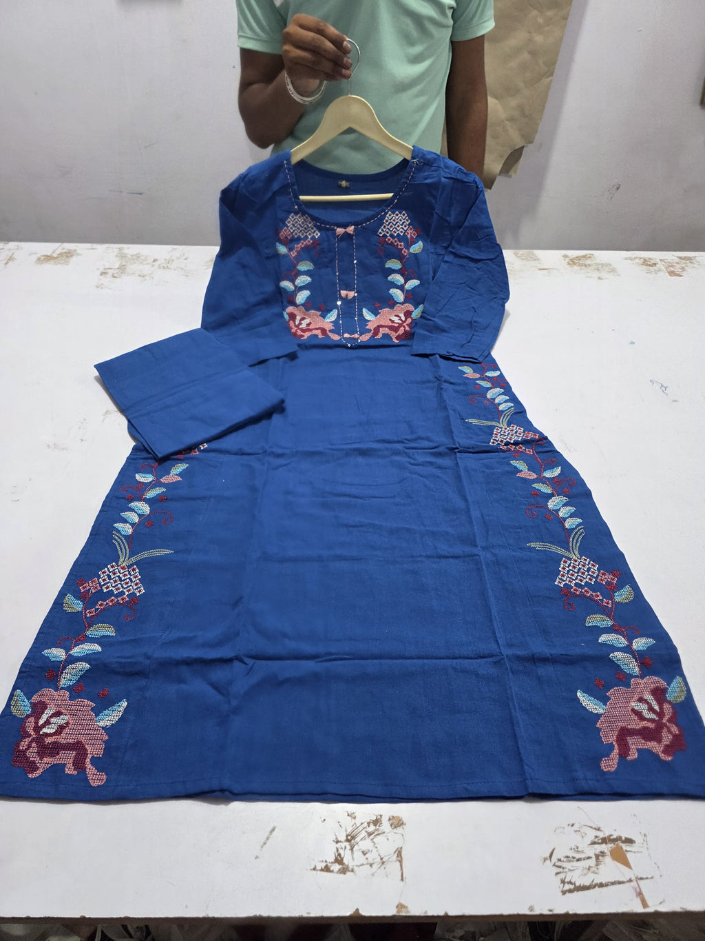 Latest kurta pants-(Blue)