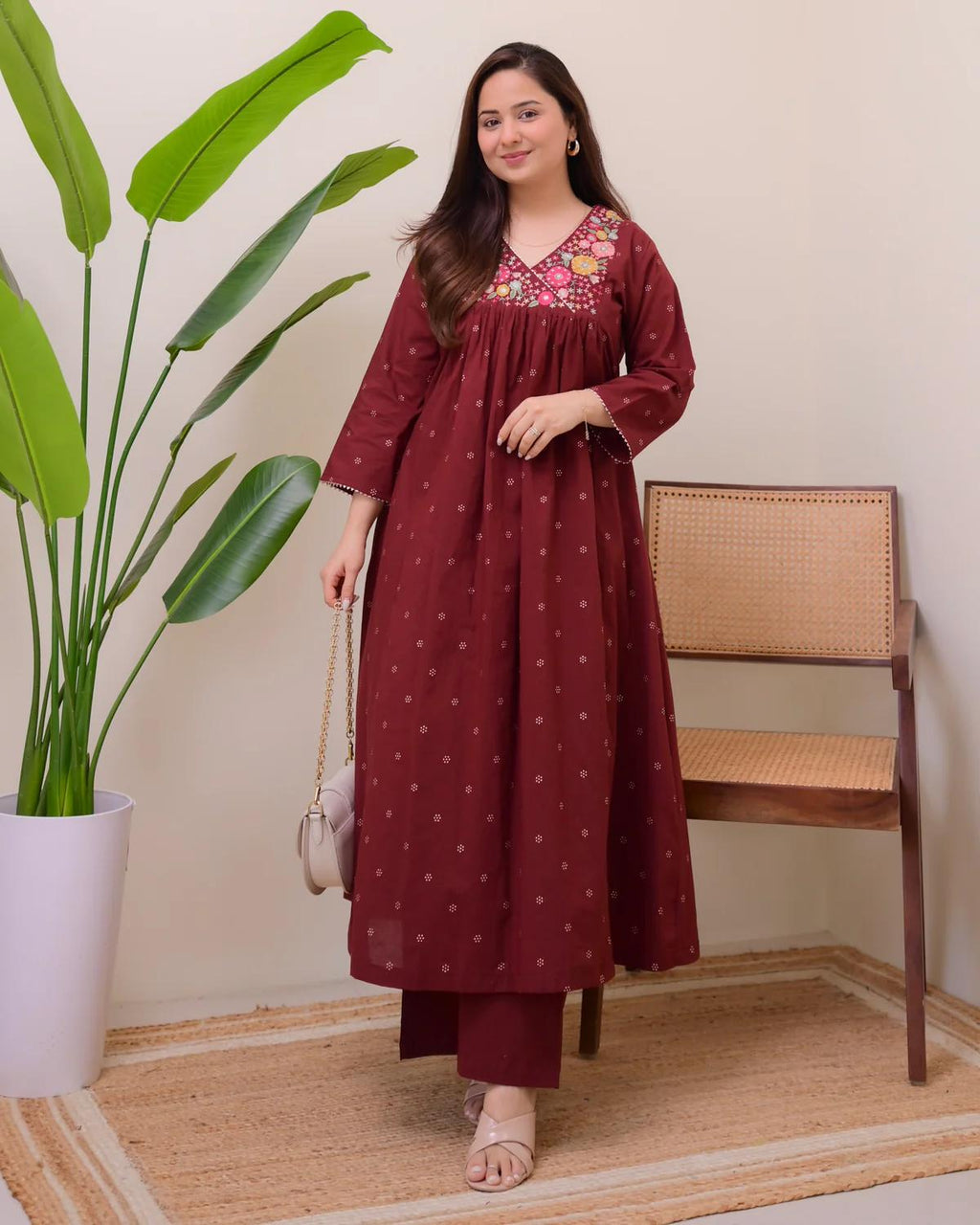 KURTA PENT Mahroon