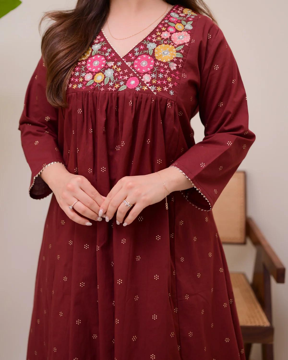 KURTA PENT Mahroon